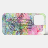 Coques Case-Mate iPhone Symbole main HAMSA Aquarelle colorée (Verso (horizontal))