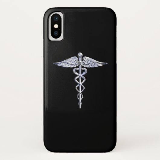 Coques Case-Mate iPhone Symbole Médicale Caduceus sur le noir (Dos)