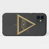 Coques Case-Mate iPhone Symbole oeil de Dieu "3D" d'or (Dos (Horizontal))