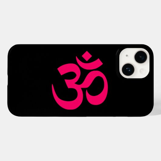 Coques Case-Mate iPhone Symbole Om noir et rose (Verso (horizontal))