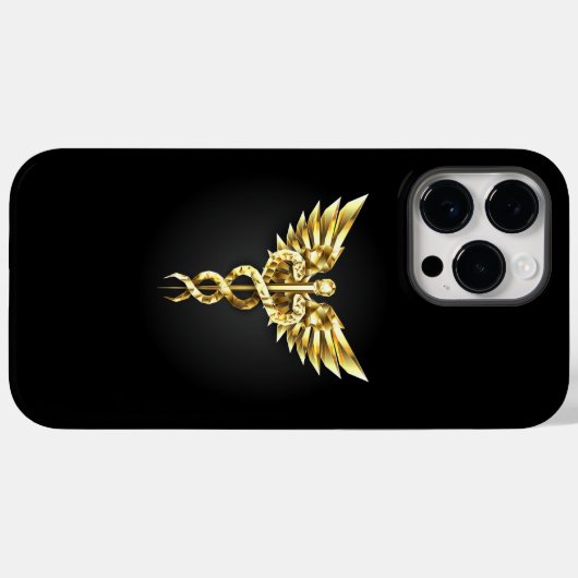 Coques Case-Mate iPhone Symbole Polygonal Or Caduceus (Verso (horizontal))
