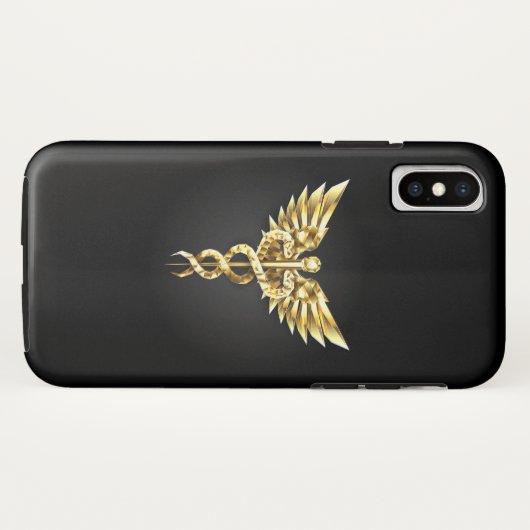 Coques Case-Mate iPhone Symbole Polygonal Or Caduceus (Dos (Horizontal))