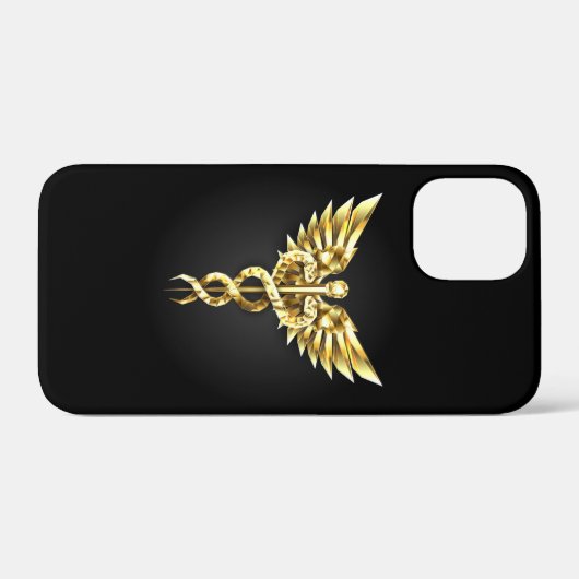 Coques Case-Mate iPhone Symbole Polygonal Or Caduceus (Verso (horizontal))