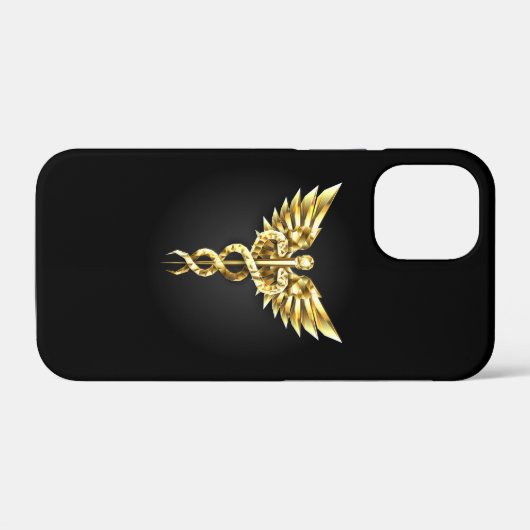Coques Case-Mate iPhone Symbole Polygonal Or Caduceus (Verso (horizontal))