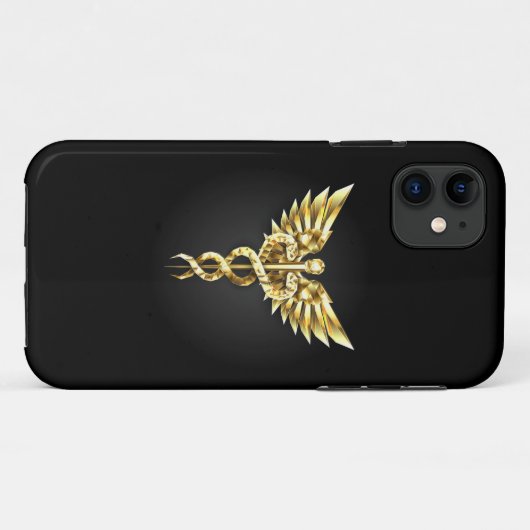 Coques Case-Mate iPhone Symbole Polygonal Or Caduceus (Dos (Horizontal))