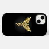 Coques Case-Mate iPhone Symbole Polygonal Or Caduceus (Verso (horizontal))