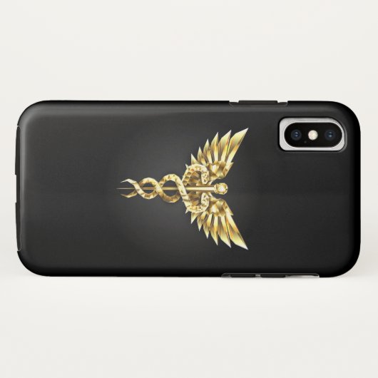 Coques Case-Mate iPhone Symbole Polygonal Or Caduceus (Dos (Horizontal))