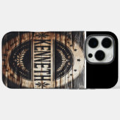 Coques Case-Mate iPhone SYMBOLE rustique EN BOIS AVEC Kenneth (Verso (horizontal))