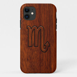 Coques Pour iPhone Symbole stylish Scorpio Zodiac en acajou