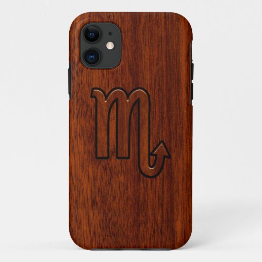 Coques Case-Mate iPhone Symbole stylish Scorpio Zodiac en acajou (Dos)
