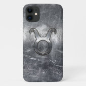Coques Case-Mate iPhone Symbole Taurus Zodiaque en Grunge de style métalli (Dos)