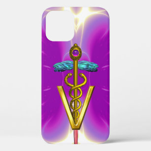 Etui iPhone Case-Mate SYMBOLE VÉTÉRINAIRE DE CADUCE D'OR / Fuchsia rose