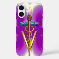 SYMBOLE VÉTÉRINAIRE DE CADUCE D'OR / Fuchsia rose