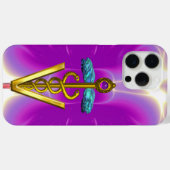 Coques Case-Mate iPhone SYMBOLE VÉTÉRINAIRE DE CADUCE D'OR / Fuchsia rose (Verso (horizontal))