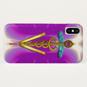 Coques Case-Mate iPhone SYMBOLE VÉTÉRINAIRE DE CADUCE D'OR / Fuchsia rose (Dos (Horizontal))