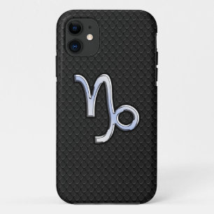 Coque Case-Mate Pour iPhone Symbole Zodiac Chrome Argent Capricorne