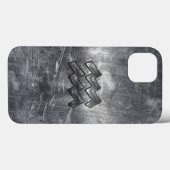 Coques Case-Mate iPhone SYMBOLE Zodiaque Aquarius Acier en argent désorgan (Verso (horizontal))