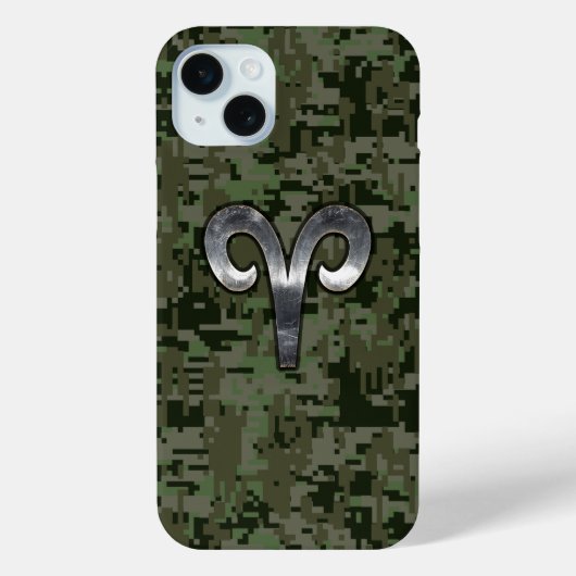 Coques Case-Mate iPhone SYMBOLE Zodiaque Aries Camouflage numérique Woodla (Verso)