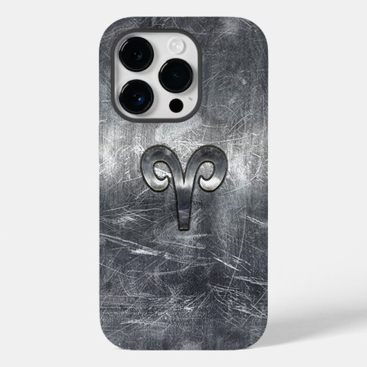 Coques Case-Mate iPhone Symbole Zodiaque Aries en style Argent (Verso)