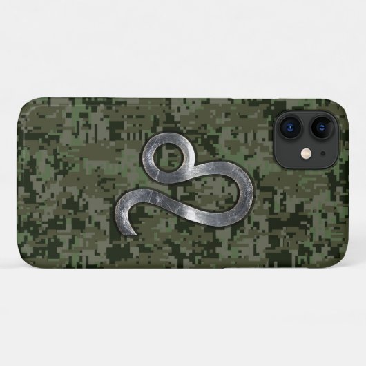 Coques Case-Mate iPhone SYMBOLE Zodiaque Léo Camouflage numérique vert (Dos (Horizontal))