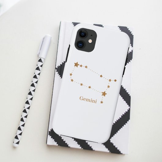 Coques Case-Mate iPhone SYMBOLE Zodiaque Moderne Gemini Or | Air de l'élém