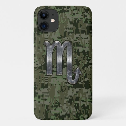 Coques Case-Mate iPhone SYMBOLE Zodiaque Scorpio Camo numérique vert olive (Dos)
