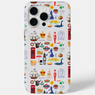 Coque iPhone 15 Pro Max Symboles britanniques du Royaume-Uni