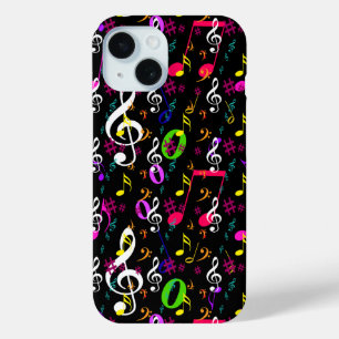 Coque Pour iPhone 15 Symboles musicaux Design Motif