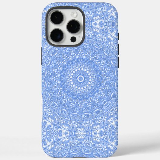 Coques Case-Mate iPhone Symétrie Mandala Bleu Barbeau (Verso)