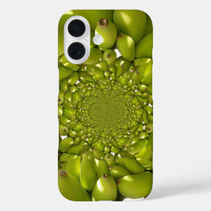 Coques iPhone 16 Symétrie Tropicale Kaléidoscope de Banane Verte