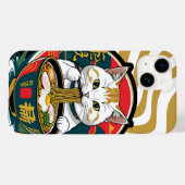 Coques Case-Mate iPhone Sympa Chat Lucky Manger Ramen Bowl Illustration (Verso (horizontal))