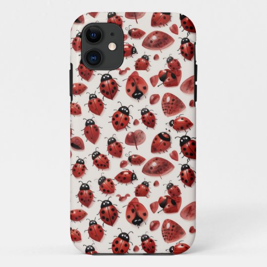 Coques Case-Mate iPhone Sympa Coeurs Ladybug Lovebug Illustration manuscri (Dos)