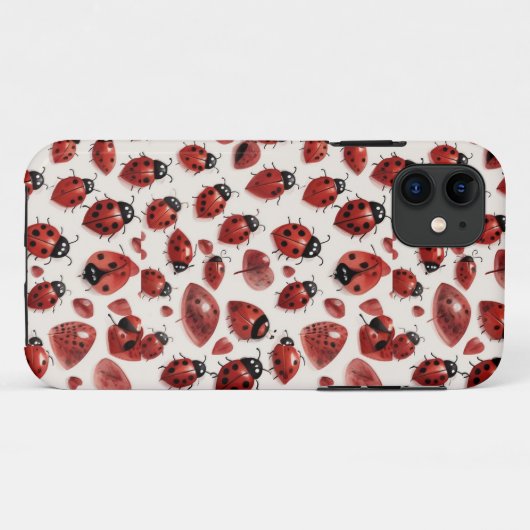 Coques Case-Mate iPhone Sympa Coeurs Ladybug Lovebug Illustration manuscri (Dos (Horizontal))