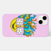 Coques Case-Mate iPhone Sympathique caractère souriant avec lunettes roses (Verso (horizontal))
