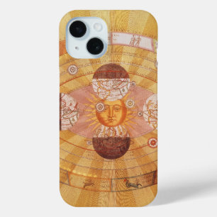 Coque Pour iPhone 15 Système solaire copernicien antique, Astronomie Vi