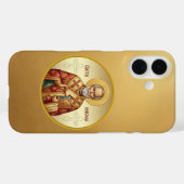 Coques Case-Mate iPhone T-Shirt avec icône orthodoxe de Saint Nicolas (Verso (horizontal))