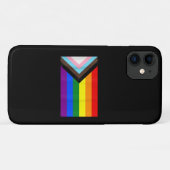 Coques Case-Mate iPhone T-shirt LGBT Flag de la fierté de progrès (Dos (Horizontal))