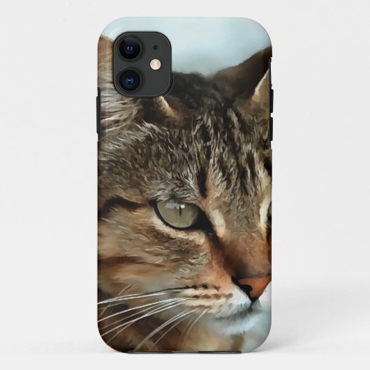 Coques Case-Mate iPhone Tabby Cat étonnant FermerPortrait Artistique (Dos)