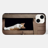 Coques Case-Mate iPhone Tabby Chat dans la porte Shed (Verso (horizontal))