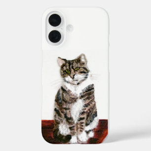 Coques iPhone 16 Tabby Chat Kitty Painting