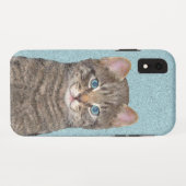 Coques Case-Mate iPhone Tabby Gris Peinture Chat - Cute Original Art Chat (Dos (Horizontal))