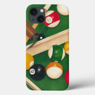 Coques Pour iPhone Table de billard Lifelike avec boules et craie