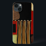 Coques Pour iPhone Tableau à panneaux multicolores avec feuille Brown<br><div class="desc">Ce tableau multicolore de Jennifer Goldberger présente une feuille brune simple. La palette de couleurs automnale correspond bien à la feuille simple. Si vous aimez l'automne,  le feuille,  ou juste un grand art,  c'est l'impression pour vous. Commandez dès aujourd'hui !</div>