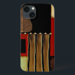 Coques Pour iPhone Tableau à panneaux multicolores avec feuille Brown<br><div class="desc">Ce tableau multicolore de Jennifer Goldberger présente une feuille brune simple. La palette de couleurs automnale correspond bien à la feuille simple. Si vous aimez l'automne,  le feuille,  ou juste un grand art,  c'est l'impression pour vous. Commandez dès aujourd'hui !</div>