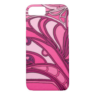 Coque iPhone 7 Tableau Abstrait à panneau rose