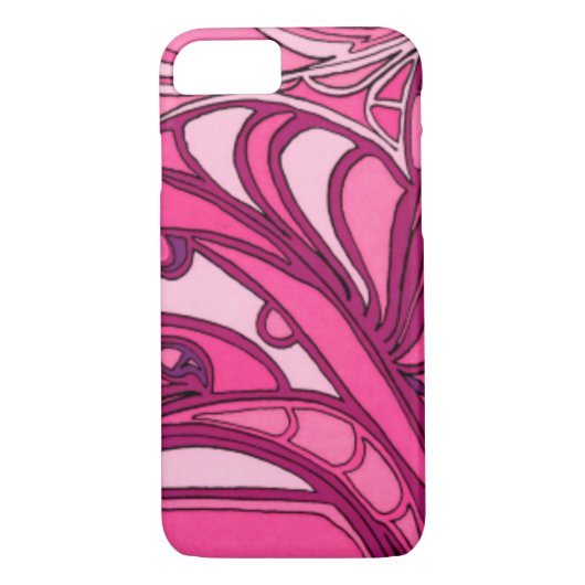 Coques Case-Mate iPhone Tableau Abstrait à panneau rose (Dos)