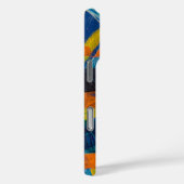 Coques Case-Mate iPhone Tableau Abstrait avec bleu jaune et orange (Verso / Droite)