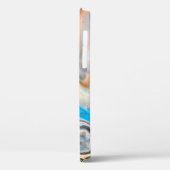 Coques Case-Mate iPhone Tableau abstrait bleu et blanc (Verso / Gauche)