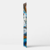 Coques Case-Mate iPhone Tableau abstrait bleu et blanc (Verso / Droite)