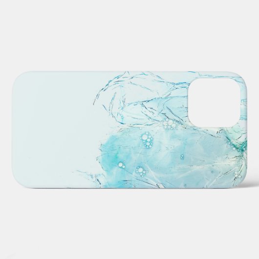 Coques Case-Mate iPhone Tableau abstrait bleu et blanc (Verso (horizontal))